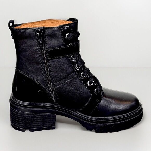 NEW Womens Chunky Heel Punk Grunge Whimsigoth Black Zip Boots US 6.5 M - Picture 1 of 12